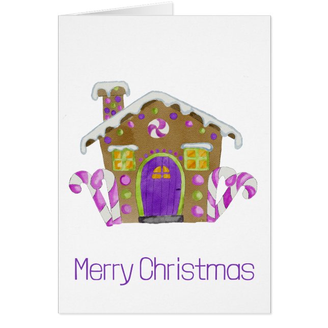 Cartão Feliz Natal Gingercake House (Frente)