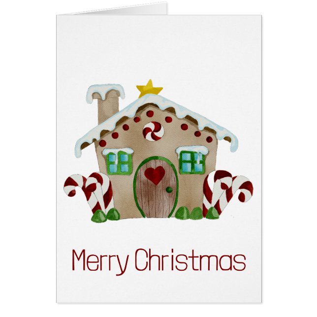 Cartão Feliz Natal Gingercake House (Frente)