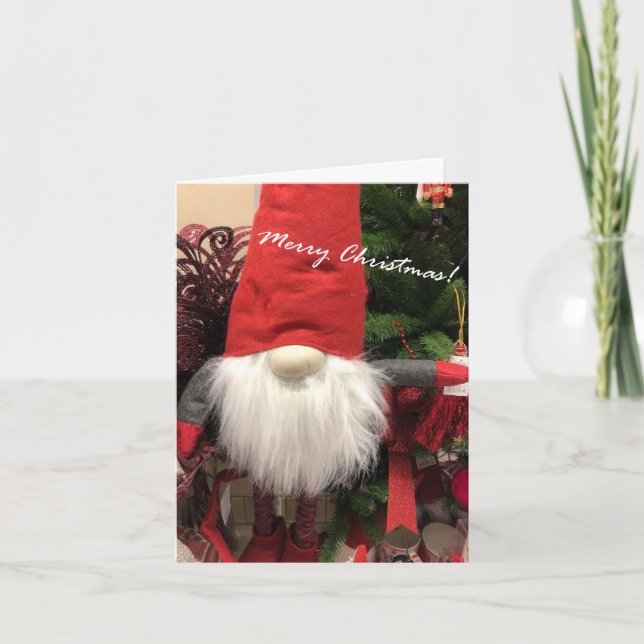 Cartão Feliz Natal Gnomy Joy e Magic Holiday Card (Frente)