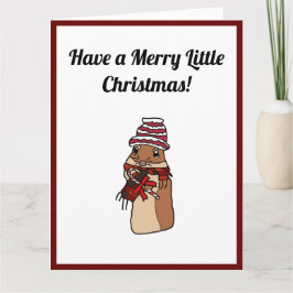 Cartão Feliz Natal Hamster Gerbil Cartoon Holiday Pet