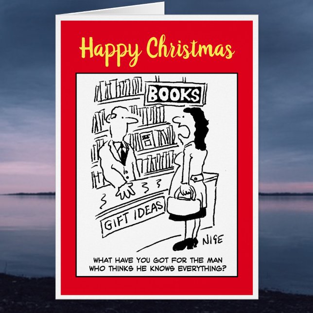 Cartão Feliz Natal Homem Sabe Tudo Piada (Criador carregado)