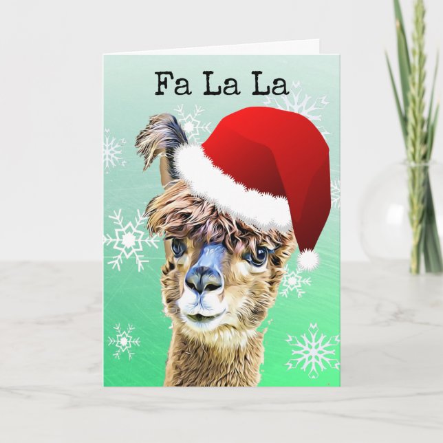 Cartão Feliz Natal La Llama Férias (Frente)