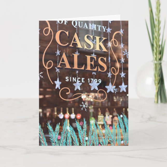 Cartão Feliz Natal Londres Rua de Natal do Reino Unido (Frente)