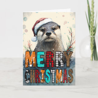 Cartão Feliz Natal Lontra