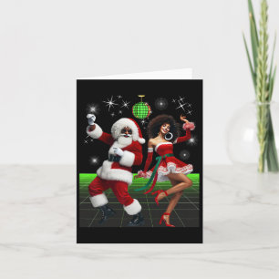 Cartão Feliz Natal Melanatado Papais noeis E Sra. Claus D