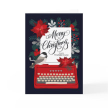 Feliz Natal Minha Mãe com Máquina de Escrever Vint