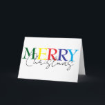 Cartão Feliz Natal - Mínimo Colorida Simples<br><div class="desc">Este design pode ser personalizado escolhendo a opção Editar Design. Você também pode transferir para outros itens. Entre em contato comigo em colorflowcreations@gmail.com ou use a opção de bate-papo no topo da página se você quiser ter este design em outro produto ou precisar de assistência. Veja mais designs ou siga-me...</div>