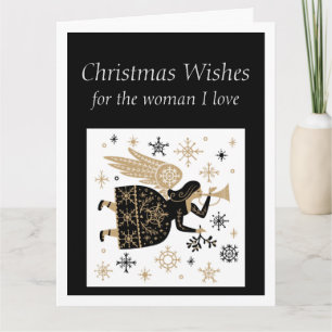 Cartão Feliz Natal Mulher que eu amo Anjo Especial