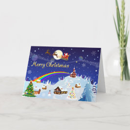 Cartão Feliz Natal na Lua Cheia