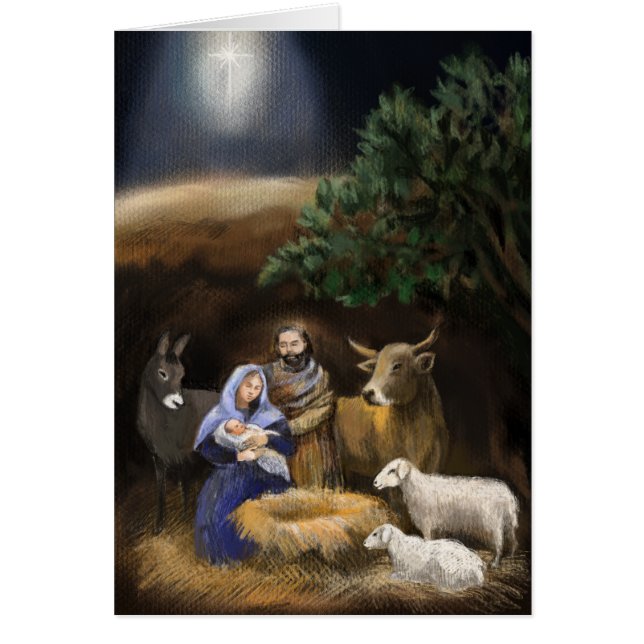 Cartão Feliz Natal natividade (Frente)