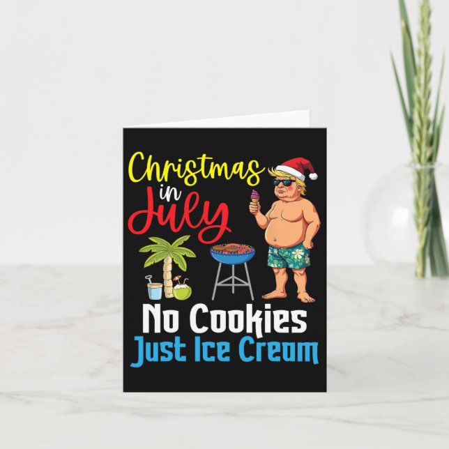 Cartão Feliz Natal No Dia De Julho Sem Cookies (Frente)