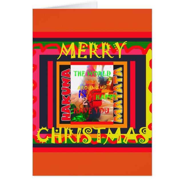 Cartão Feliz Natal O mundo à minha volta é feliz (Frente)