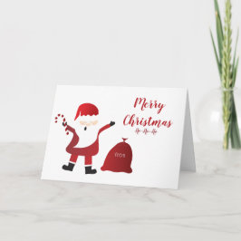 Cartão Feliz Natal Papai Noel Ho Ho Ho Candy Cane