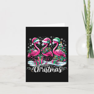 Cartão Feliz Natal Papais noeis Flamingo Light Natal