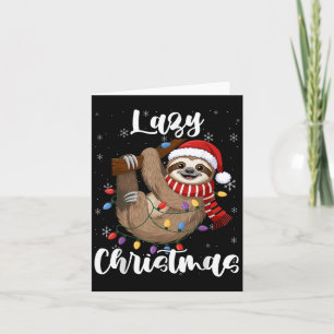 Cartão Feliz Natal Papais noeis Sloth Slothmas Lazy