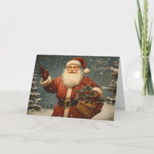 Cartão Feliz Natal Papais noeis Vintage