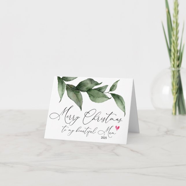 Cartão Feliz Natal para a minha Mãe mãe da filha (Frente)