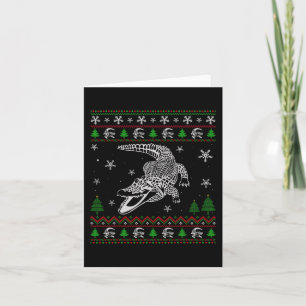 Cartão Feliz Natal para Alligator Amantes Divertidos Feio