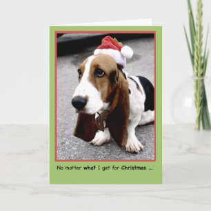 Cartão Feliz Natal para Amado Um com Romance Basset