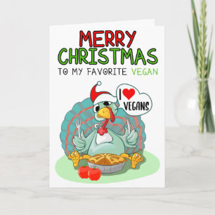 Cartão Feliz Natal Para Meu Vegan Favorito