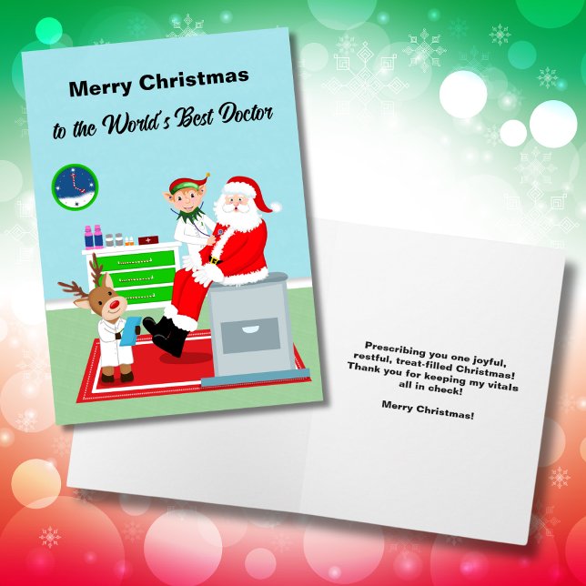 Cartão Feliz Natal para o melhor médico do mundo (Criador carregado)