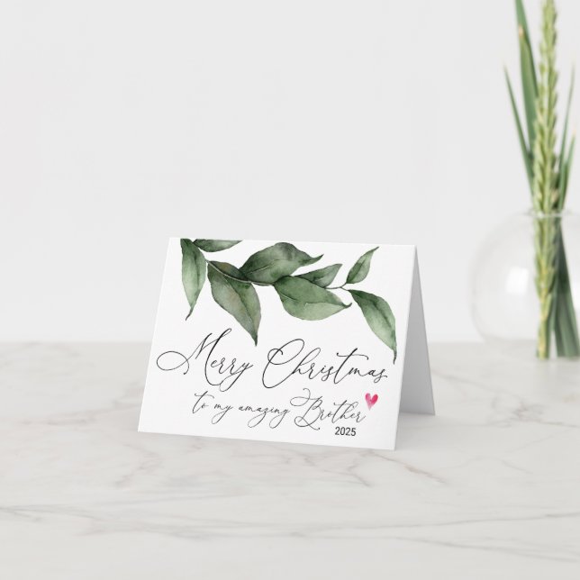 Cartão Feliz Natal para o meu irmão Gift da irmã (Frente)