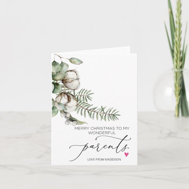 Cartão Feliz Natal Para Pais Da Filha (Frente)