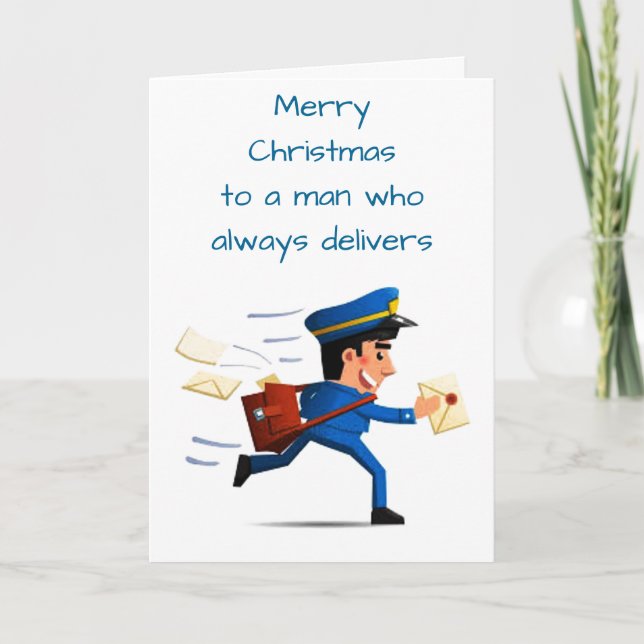 CARTÃO *FELIZ NATAL* PARA UM HOMEM QUE SEMPRE ENTREGA  (Frente)