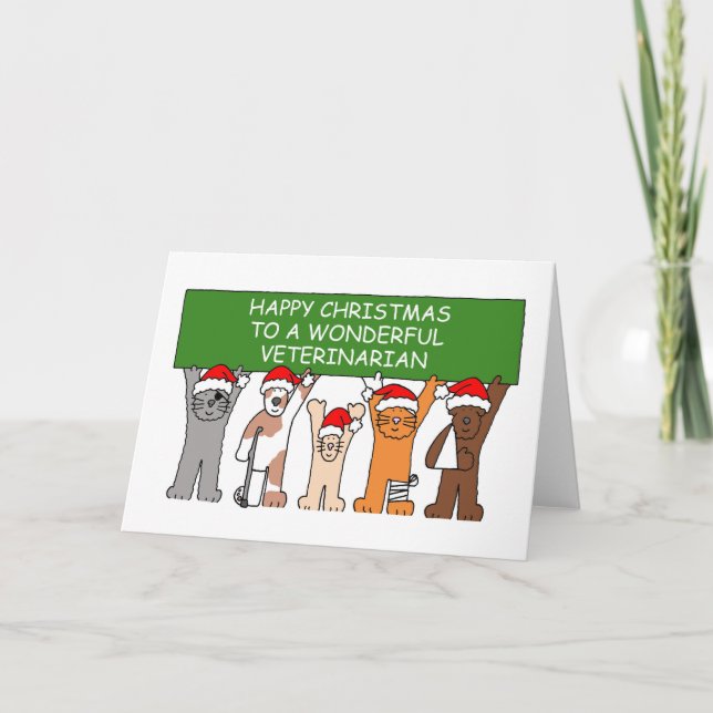 Cartão Feliz Natal para um Veterinário Maravilhoso (Frente)