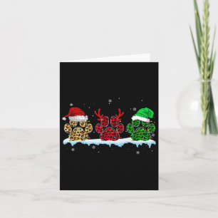 Cartão Feliz Natal Patas Noel Hat Luzes Leopardo