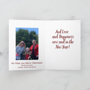 Cartão Feliz Natal, Paz e Segurança com Foto