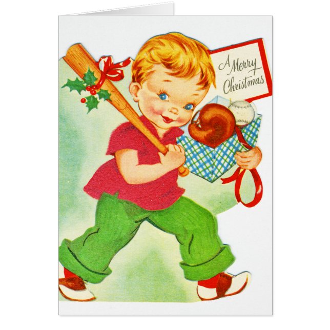 Cartão Feliz Natal Pequeno Pai Natal (Frente)