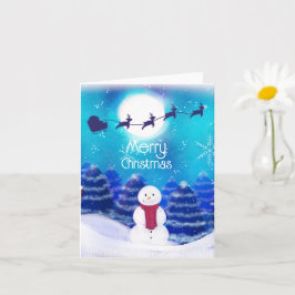 Cartão Feliz Natal Personalizado Boneco de Neve   