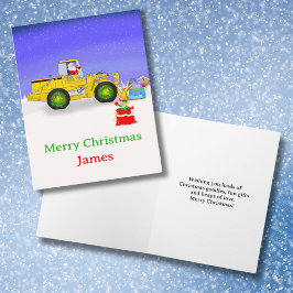 Cartão Feliz Natal Personalizado Papai Noel em Escavadeir