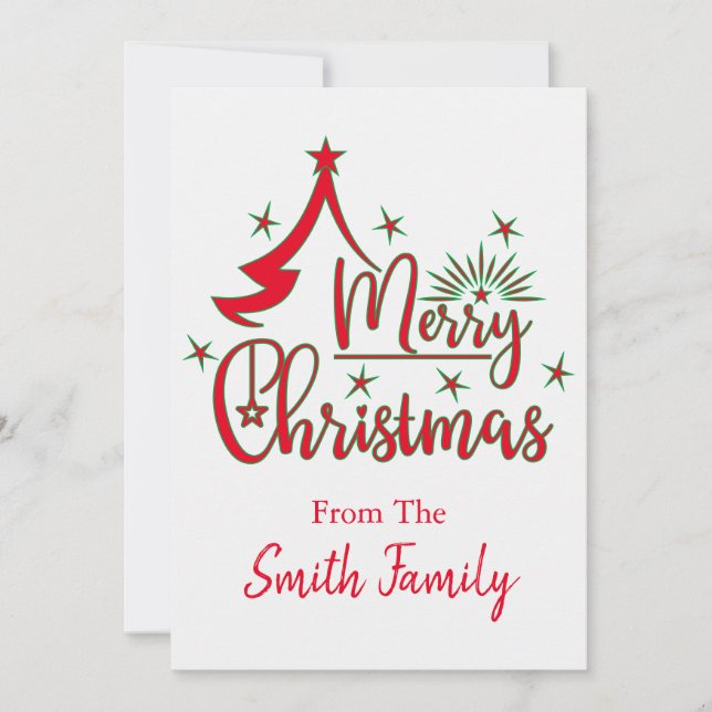 Cartão Feliz Natal Personalizado Plano (Frente)