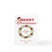 Feliz Natal Poinsettia Wreath Monograma