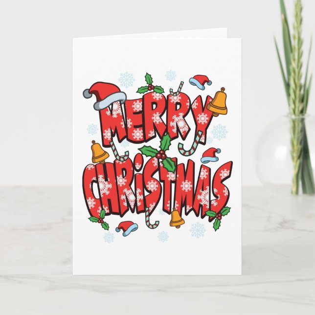 Cartão Feliz Natal - Presente Festivo de Natal (Frente)