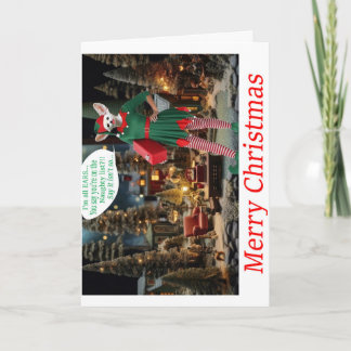 Cartão Feliz Natal! Raposa como elfo.