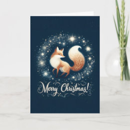 Cartão Feliz Natal - Raposa Mágica