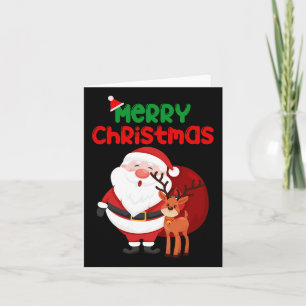 Cartão Feliz Natal Reindeer Família Homens Xmas