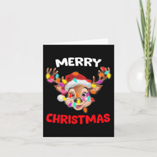 Cartão Feliz Natal Reindeer Homens de Combinação Familiar