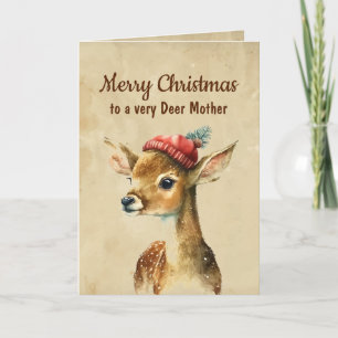 Cartão Feliz Natal Rena Mãe