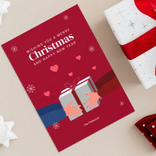 Cartão Feliz Natal Saudação da Alegria de Dar