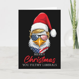 Cartão Feliz Natal, seus liberais imundos Águia Trump Pap