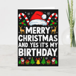 Cartão Feliz Natal & Sim É Meu Aniversário Xmas Bda