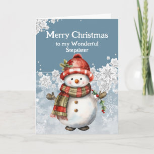 Cartão Feliz Natal Snowman Stepirmã