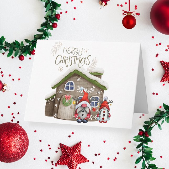 Cartão Feliz Natal Sr e Sra Gnome    (Criador carregado)