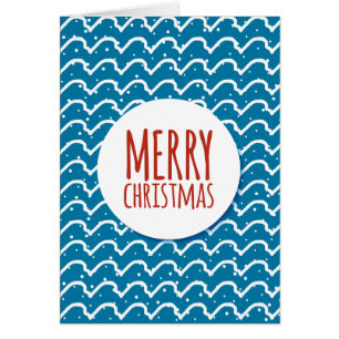 Cartão Feliz Natal Textura Azul Sem Olhos