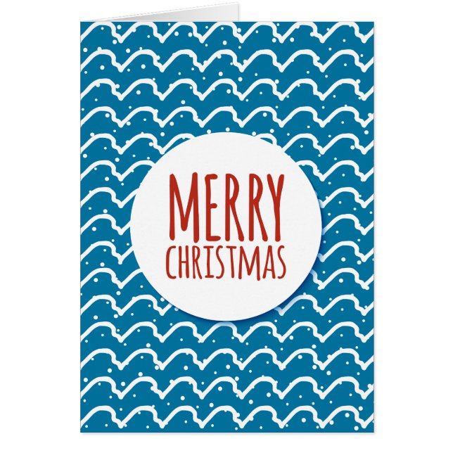 Cartão Feliz Natal Textura Azul Sem Olhos (Frente)