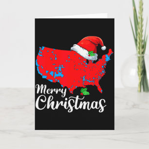 Cartão Feliz Natal Trump Patriótico Mapa EUA 2024 Papai N